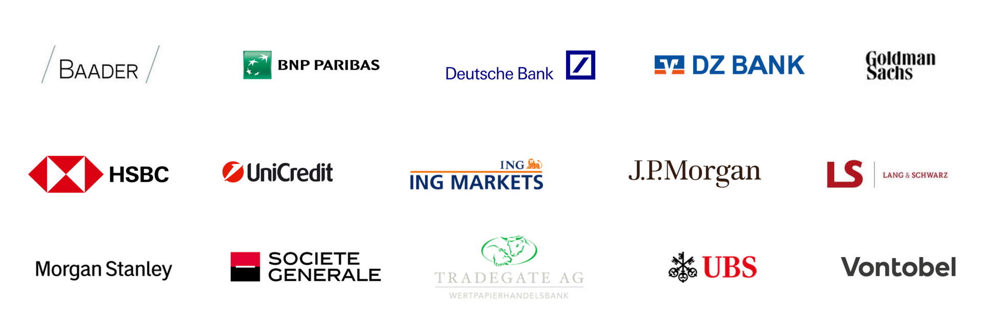 Die Grafik zeigt eine Übersicht der Logos aller Direct Trade Handelspartner bei maxblue. 